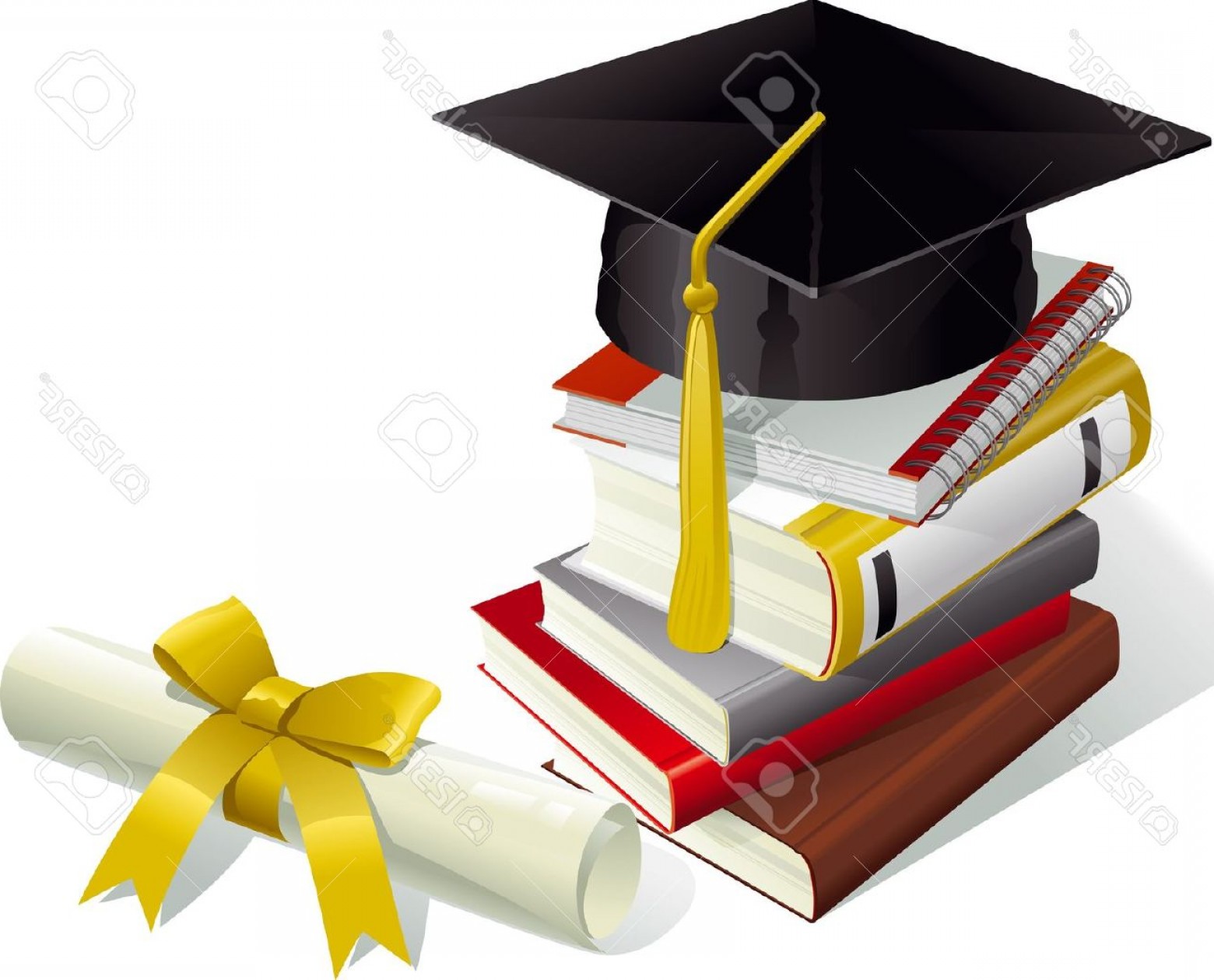 1560x1260 Education Mortar Boards Books And Diploma Stock Vector Graduation
