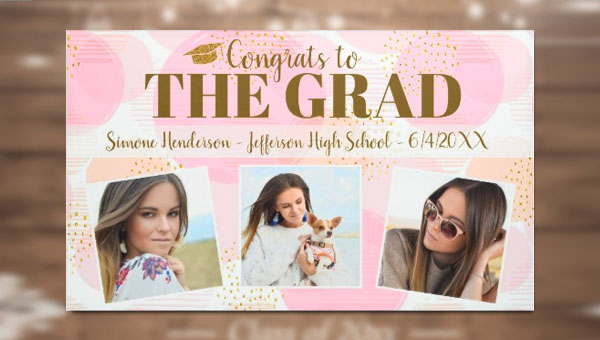 600x340 Graduation Party Banner Templates