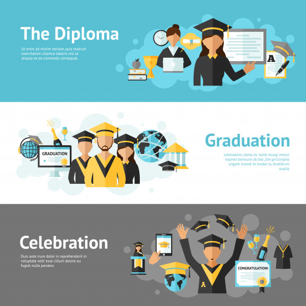 626x626 Graduation Banner Set Vector Free Download