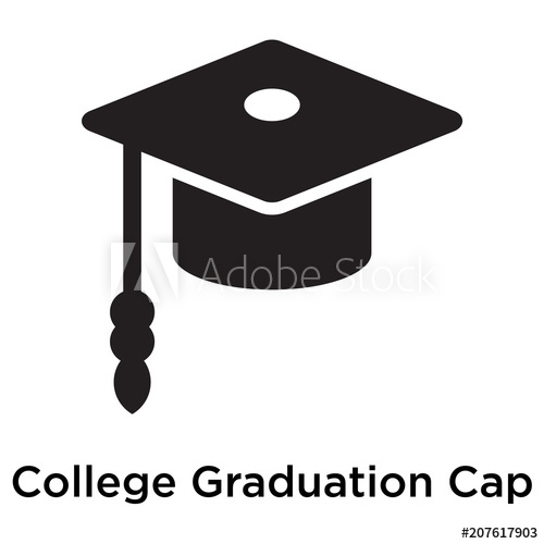 500x500 College Graduation Cap Icon Vector Sign And Symbol Isolated