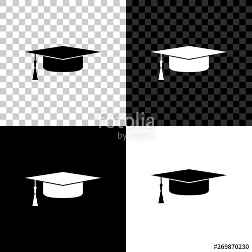 500x500 Graduation Cap Icon Isolated On Black, White And Transparent