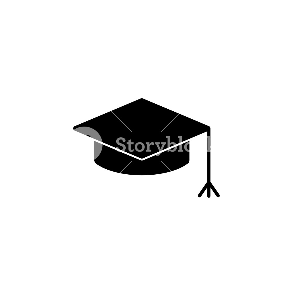 1000x1000 Graduation Hat Cap Icon Vector Illustration Royalty Free Stock