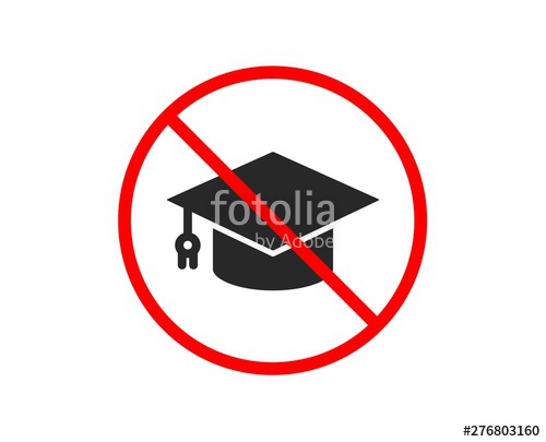500x405 No Or Stop Graduation Cap Icon Education Sign Student Hat