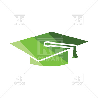 400x400 Flat Design Of Green Graduation Cap Icon Vector Image Of Icons