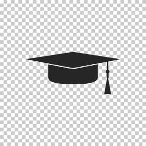 300x300 Graduation Cap Vector Icon Isolated Transparent Background L