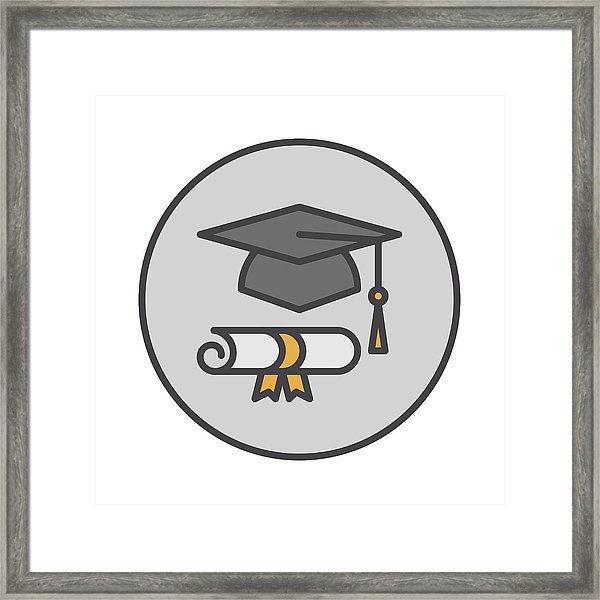 600x600 Graduation Hat And Diploma Filled Outline Icon, Round Colorful