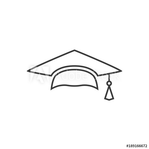 500x500 Outline Mortar Board Or Graduation Cap Educator Graduation Icon