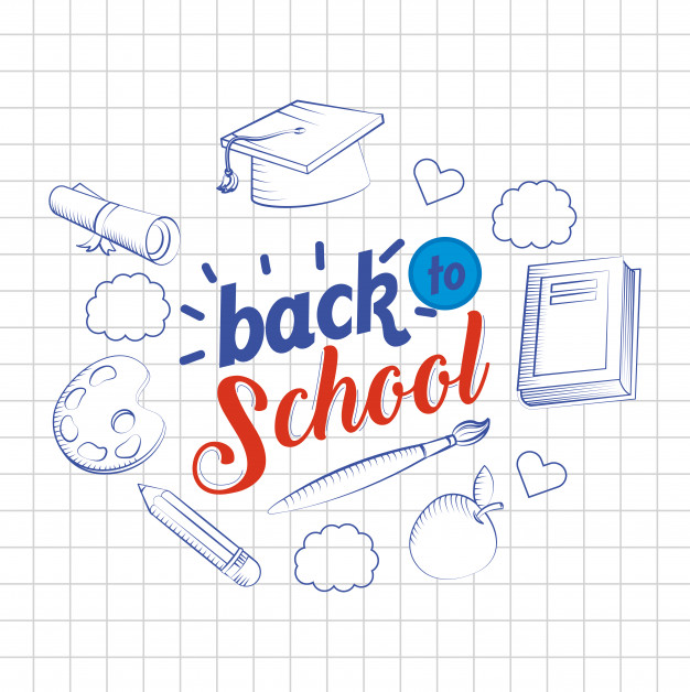 626x628 Outline Graduation Cap With Book And Art Palette Background Vector