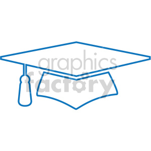 300x300 Blue Graduation Cap Outline Vector Icon Clipart Royalty Free Gif