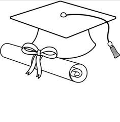 236x241 Graduation Cap And Diploma Clipart Black And White