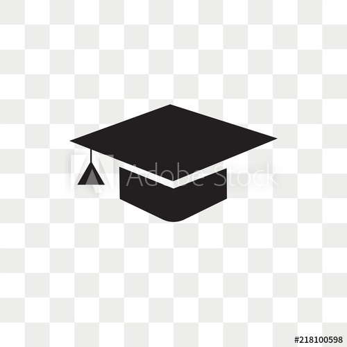 500x500 Graduation Cap Vector Icon Isolated On Transparent Background
