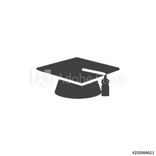 500x500 Graduation Cap Vector Icon Filled Flat Sign For Mobile Concept
