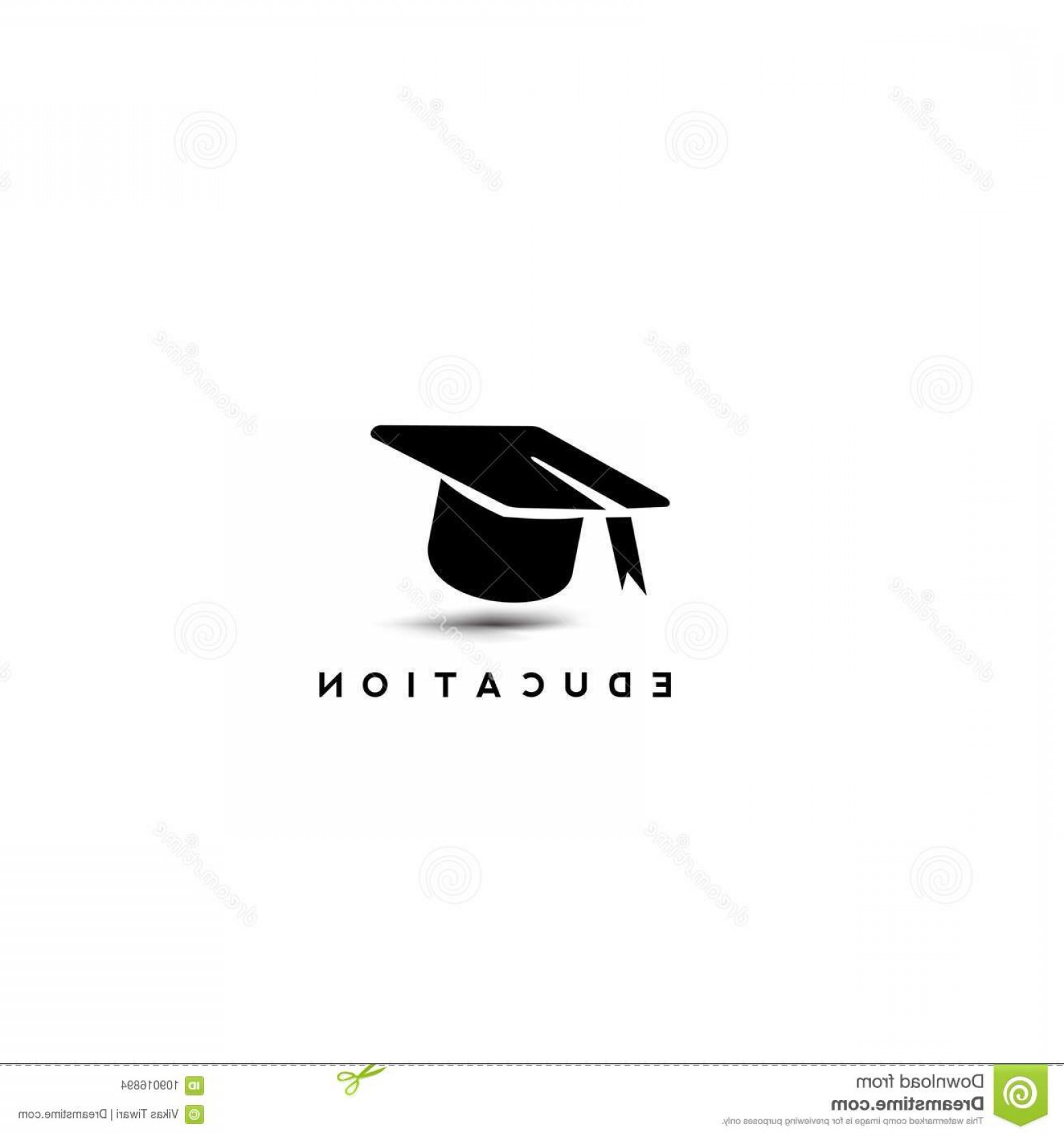 1560x1668 Minimal Logo Graduation Cap White Background Vector Illustration