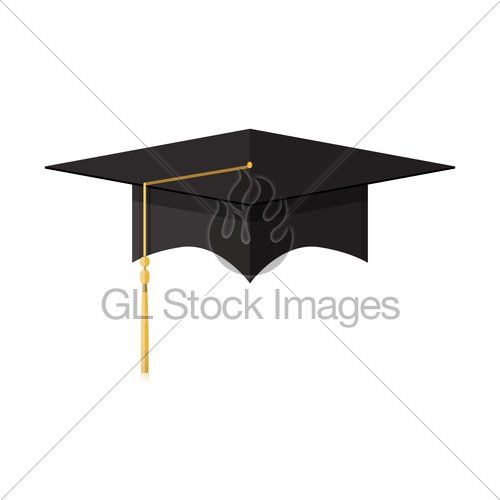 500x500 Academic Graduation Cap Student Hat Vector Illustration Gl