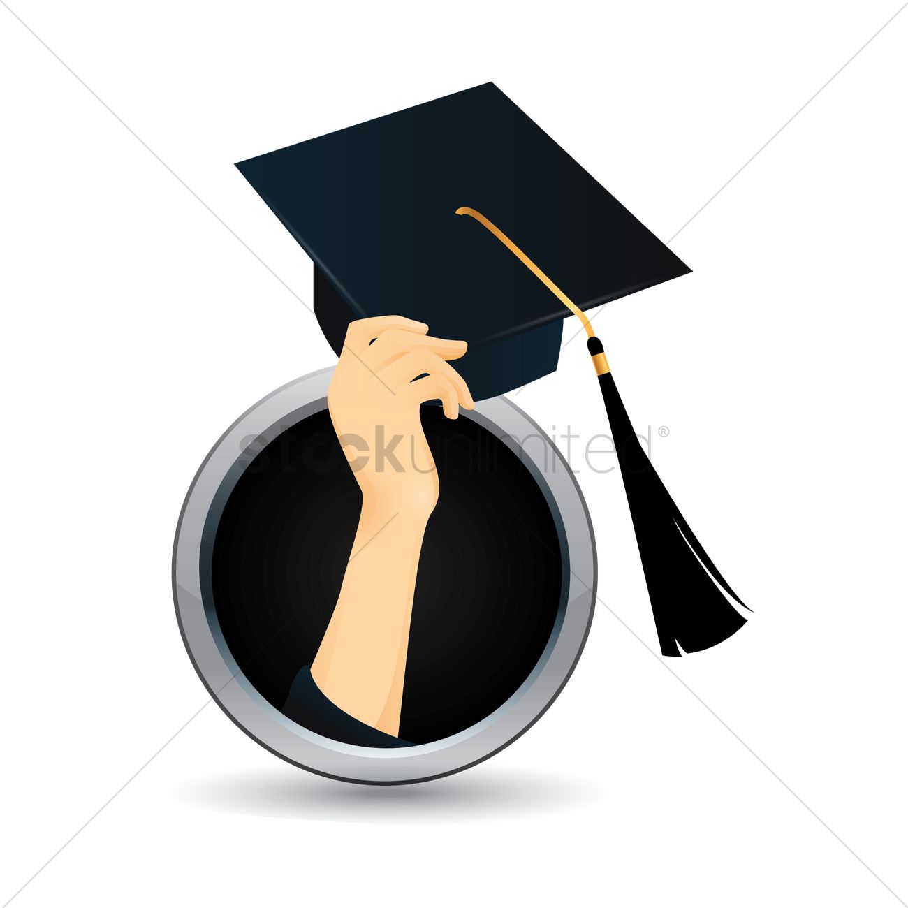 1300x1300 Hand Holding Graduation Cap Vector Image