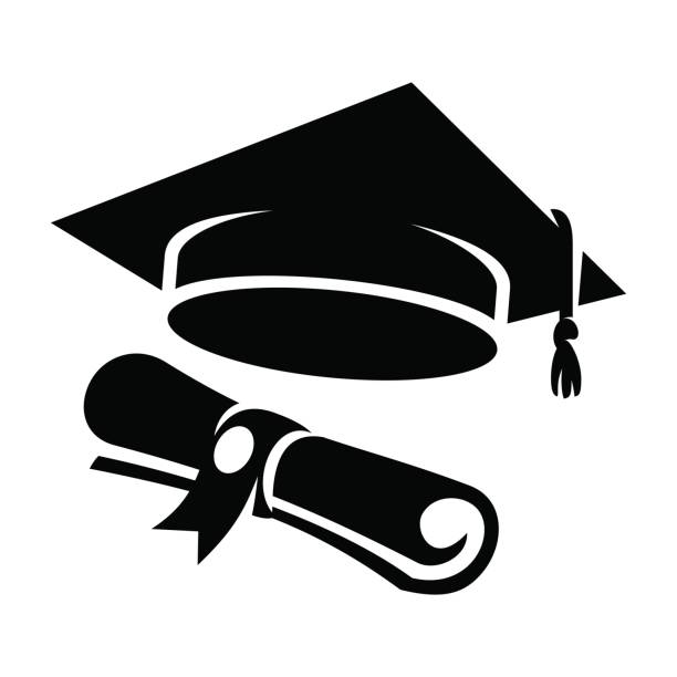 612x612 Graduation Cap And Diploma Clipart Black And White