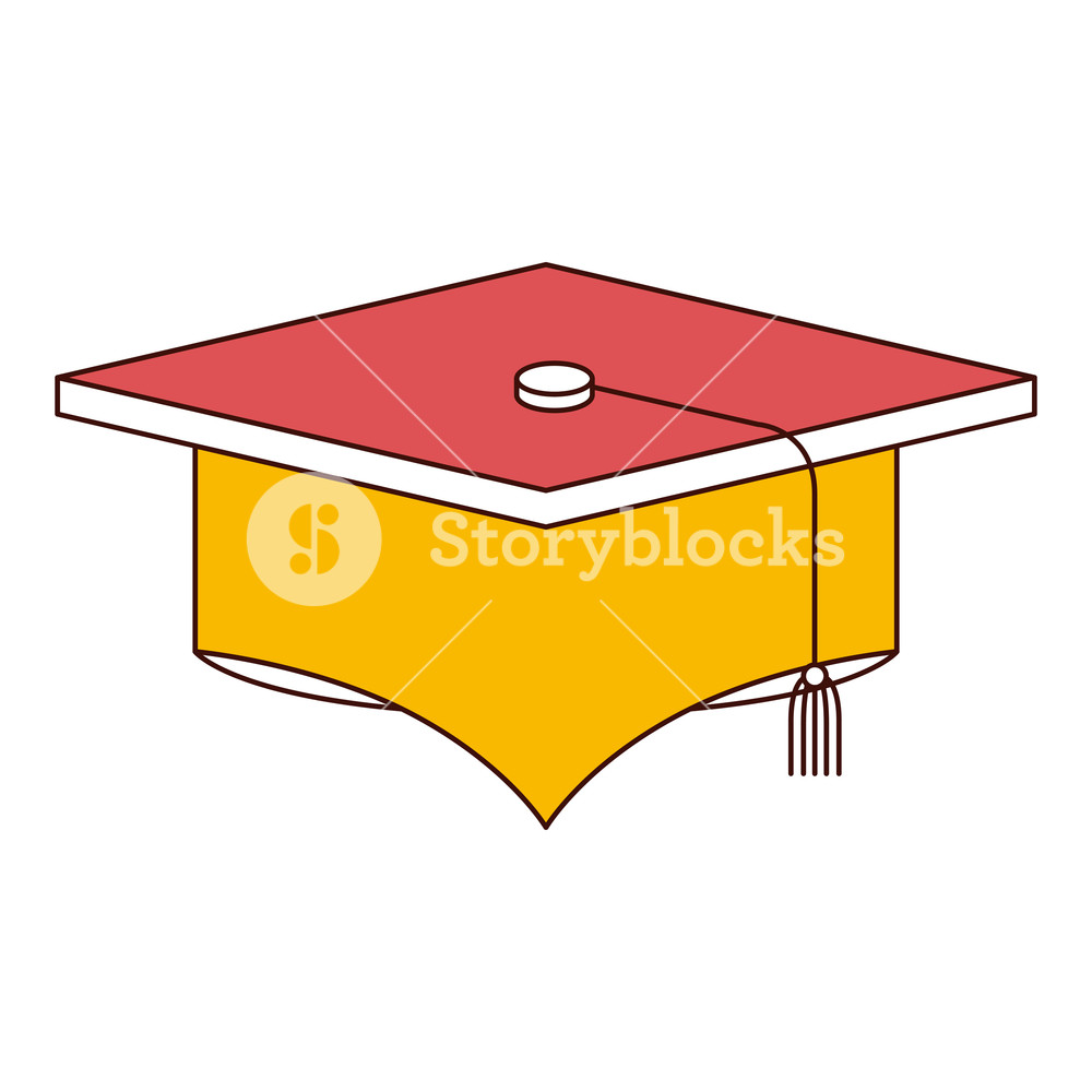 1000x1000 Silhouette Color Sections Of Graduation Cap Vector Illustration