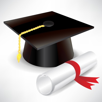 425x425 Elements Of Graduation Cap And Diploma Design Vector Free