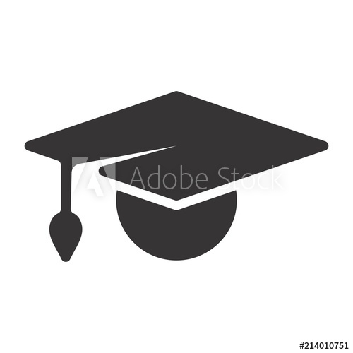 500x500 Graduation Hat Icon Education Logo Graduate Symbol Vector