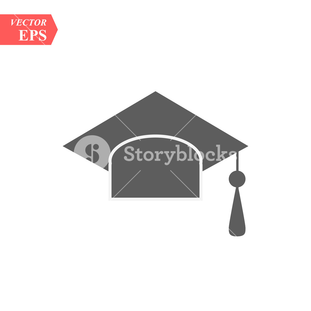 1000x1000 Graduation Hat Vector Icon Isolated On White Background Royalty