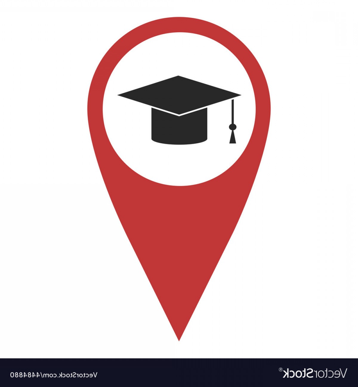 1200x1296 Red Geo Pin With Graduation Hat Vector Savoyuptown