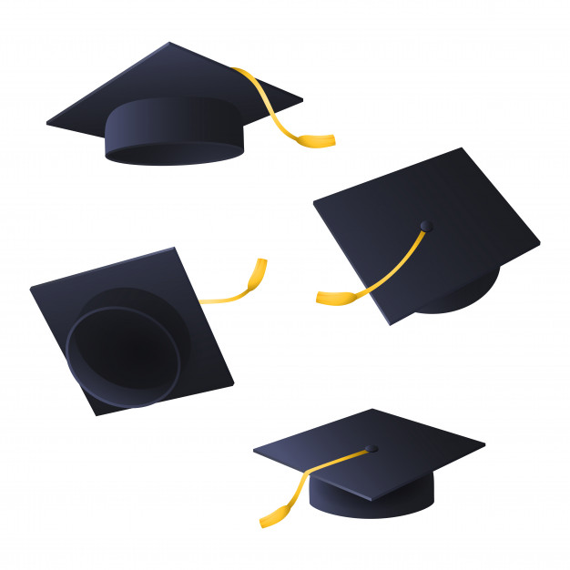 626x626 Flying Graduation Caps Vector Free Download