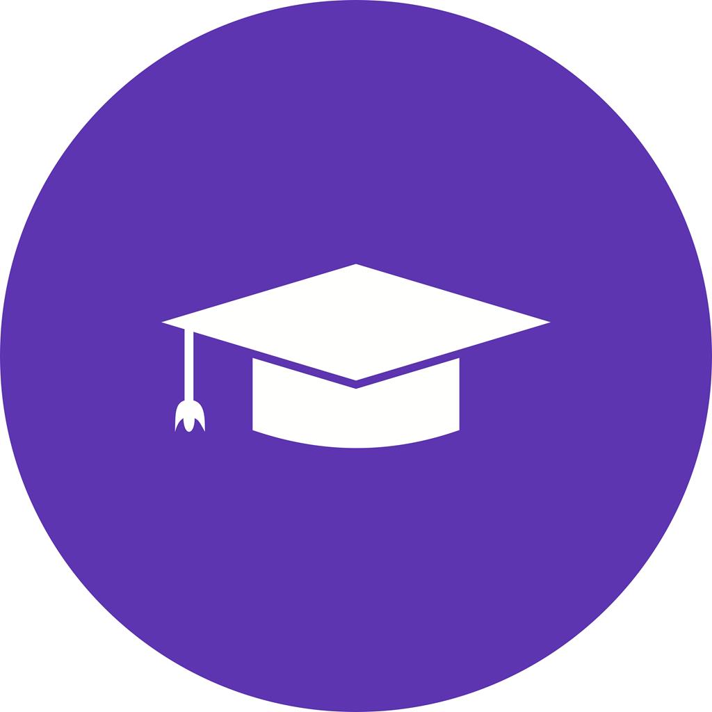 1024x1024 Graduate Hat Flat Round Icon