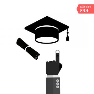 300x300 Graduation Cap And Diploma Black Web Icon Vector Wallkeeper