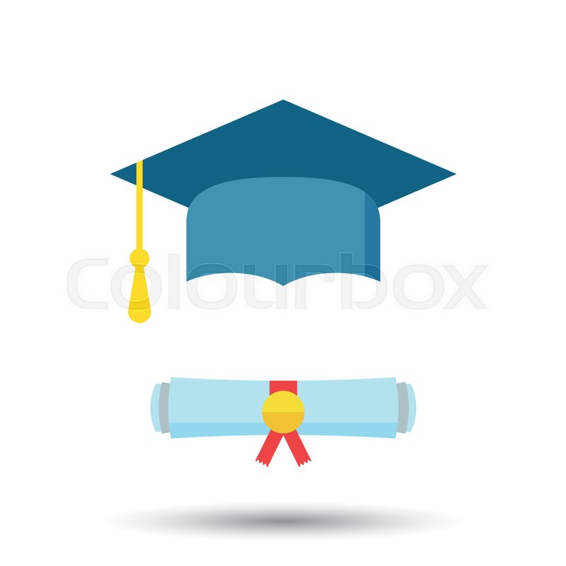 800x800 Graduation Cap And Diploma Scroll Icon Stock Vector Colourbox