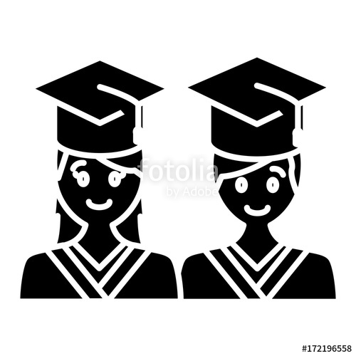 500x500 Students In Graduation Icon Vector Illustration Graphic Design