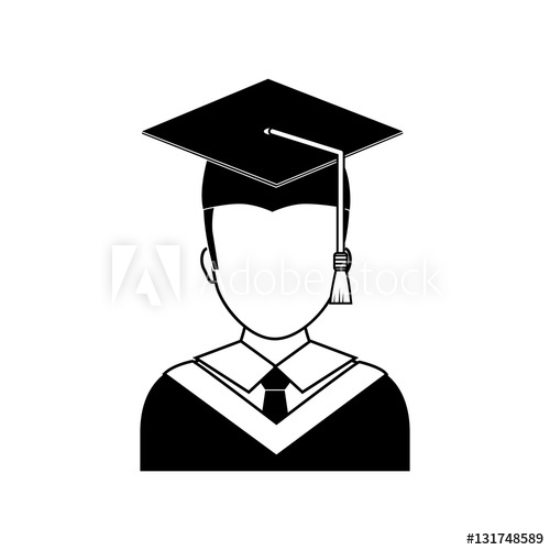 500x500 Young Student Graduation Icon Vector Illustration Graphic Design