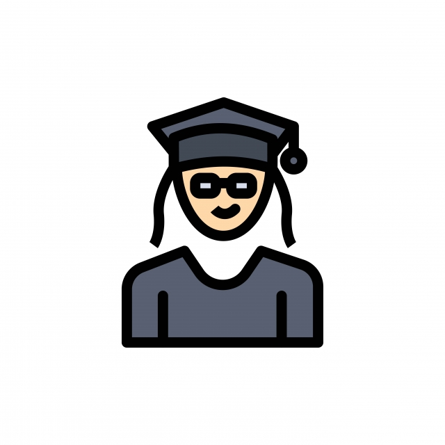 640x640 Cap Education Graduation Woman Flat Color Icon Vector Icon