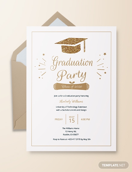 Graduation Invitation Vector
