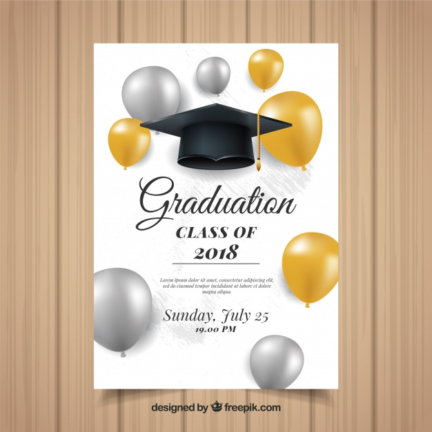 626x626 Elegant Graduation Invitation Template With Realistic Design