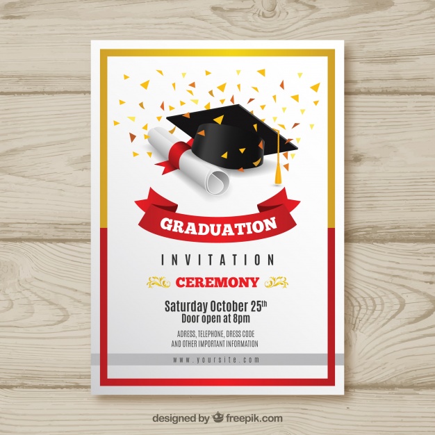 Graduation Invitation Vector at Vectorified.com | Collection of ...