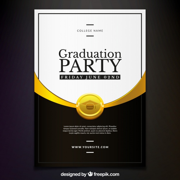 626x626 Elegant Graduation Party Invitation Vector Free Download