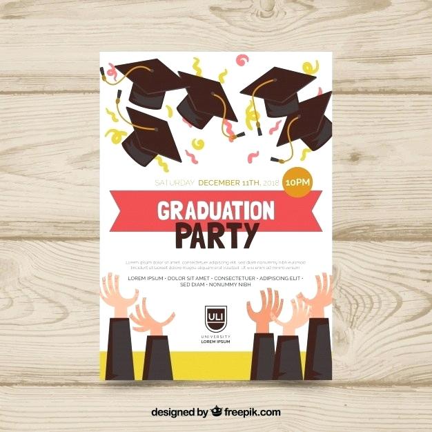 626x626 Graduation Invitation Template With Flat Design Vector Free