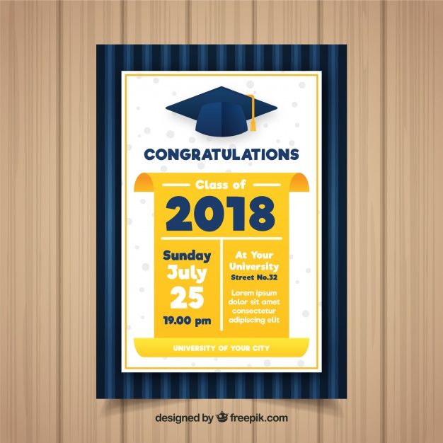 626x626 Graduation Invitation Template Free Vector Design Graduation