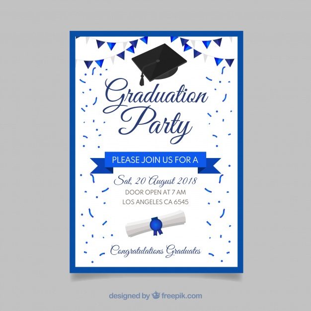 Graduation Invitation Vector at Vectorified.com | Collection of ...