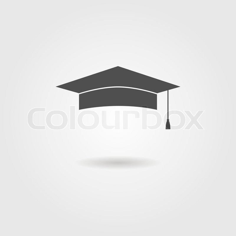 800x800 Graduation Cap With Shadow Logo Stock Vector Colourbox