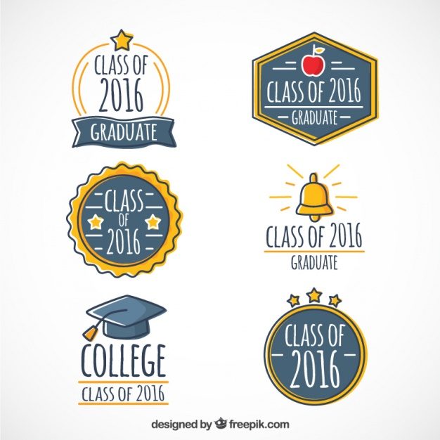 626x626 Hand Drawn Beautiful Logos Graduation Free Vector