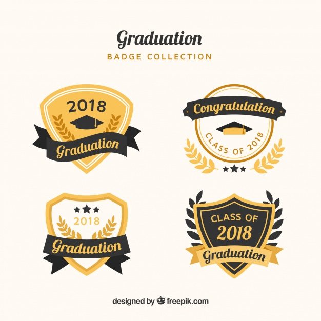 626x626 Luxury Graduation Badge Collection Free Vector