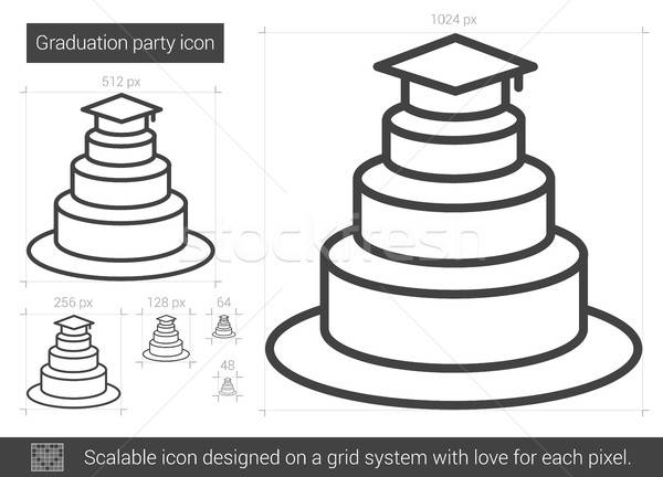 600x432 Graduation Party Line Icon Vector Illustration Andrei Krauchuk