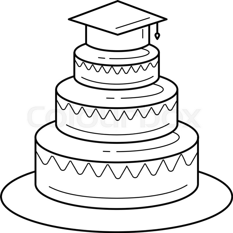 800x799 Graduation Party Vector Line Icon Stock Vector Colourbox