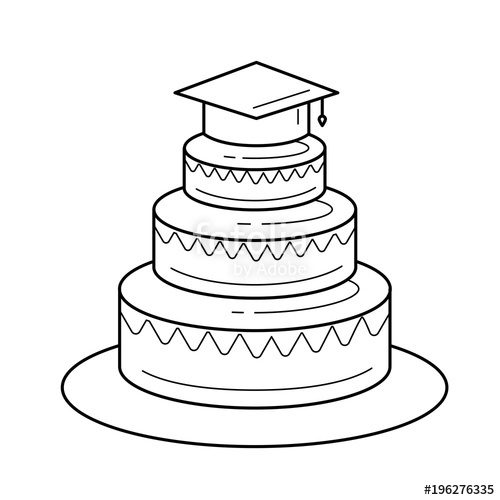 500x500 Graduation Party Vector Line Icon Isolated On White Background