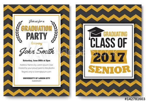 500x349 Graduation Party Vector Template Invitation