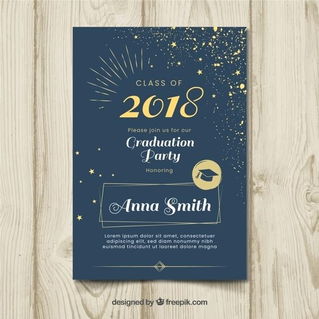 626x626 Elegant Dark Graduation Party Invitation Free Vector Reception Diy