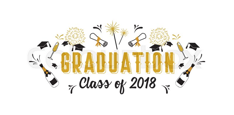800x393 Graduation Class Of Greeting Card Stock Vector Colourbox