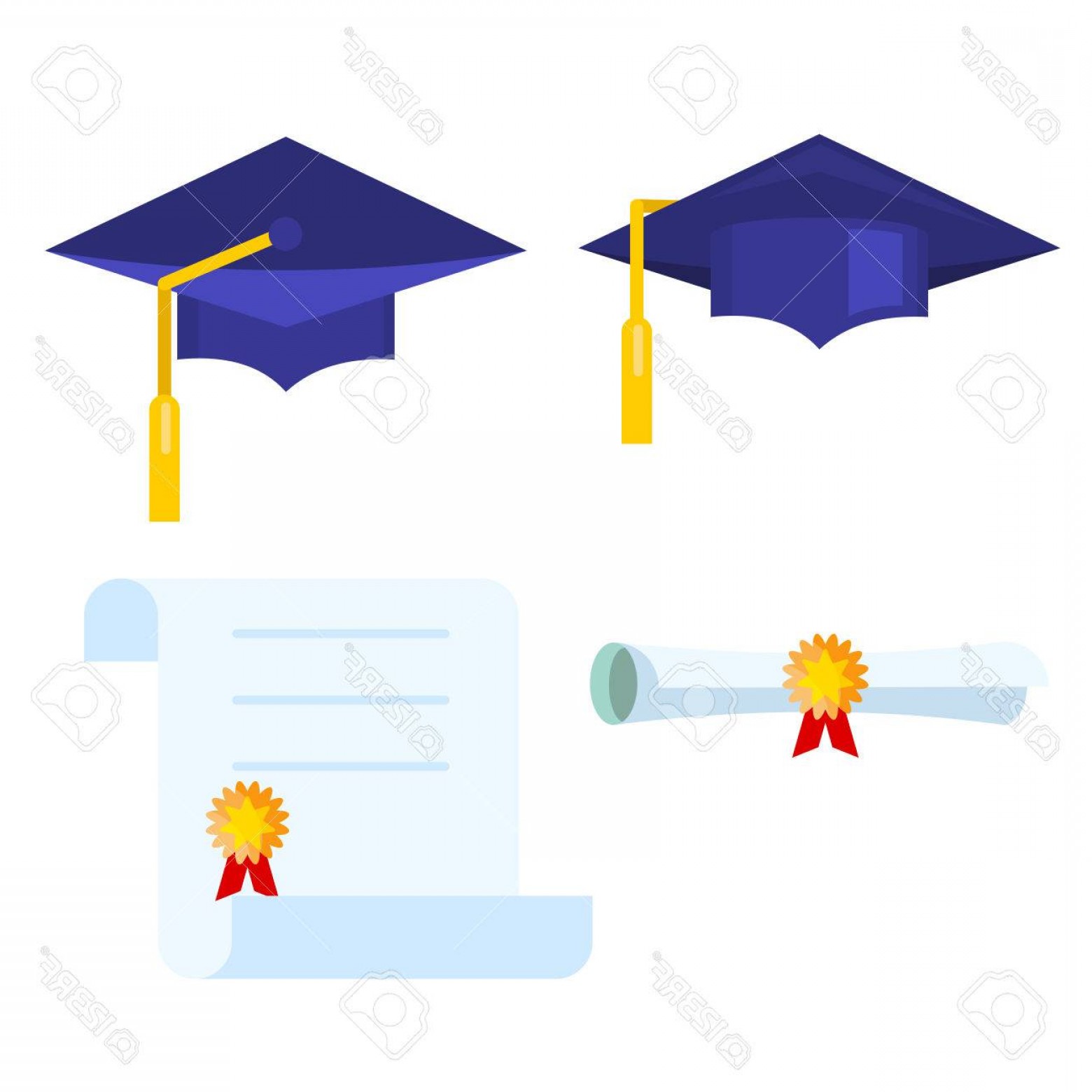 1560x1560 Graduation Cap And Diploma Vector Icon Hoodamath