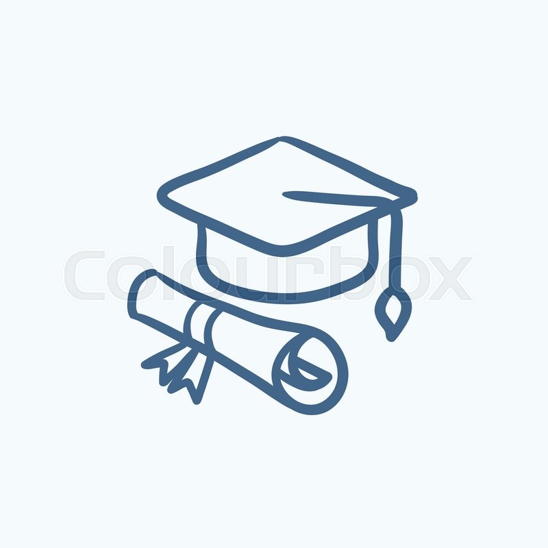 800x800 Graduation Cap And Paper Scroll Vector Stock Vector Colourbox